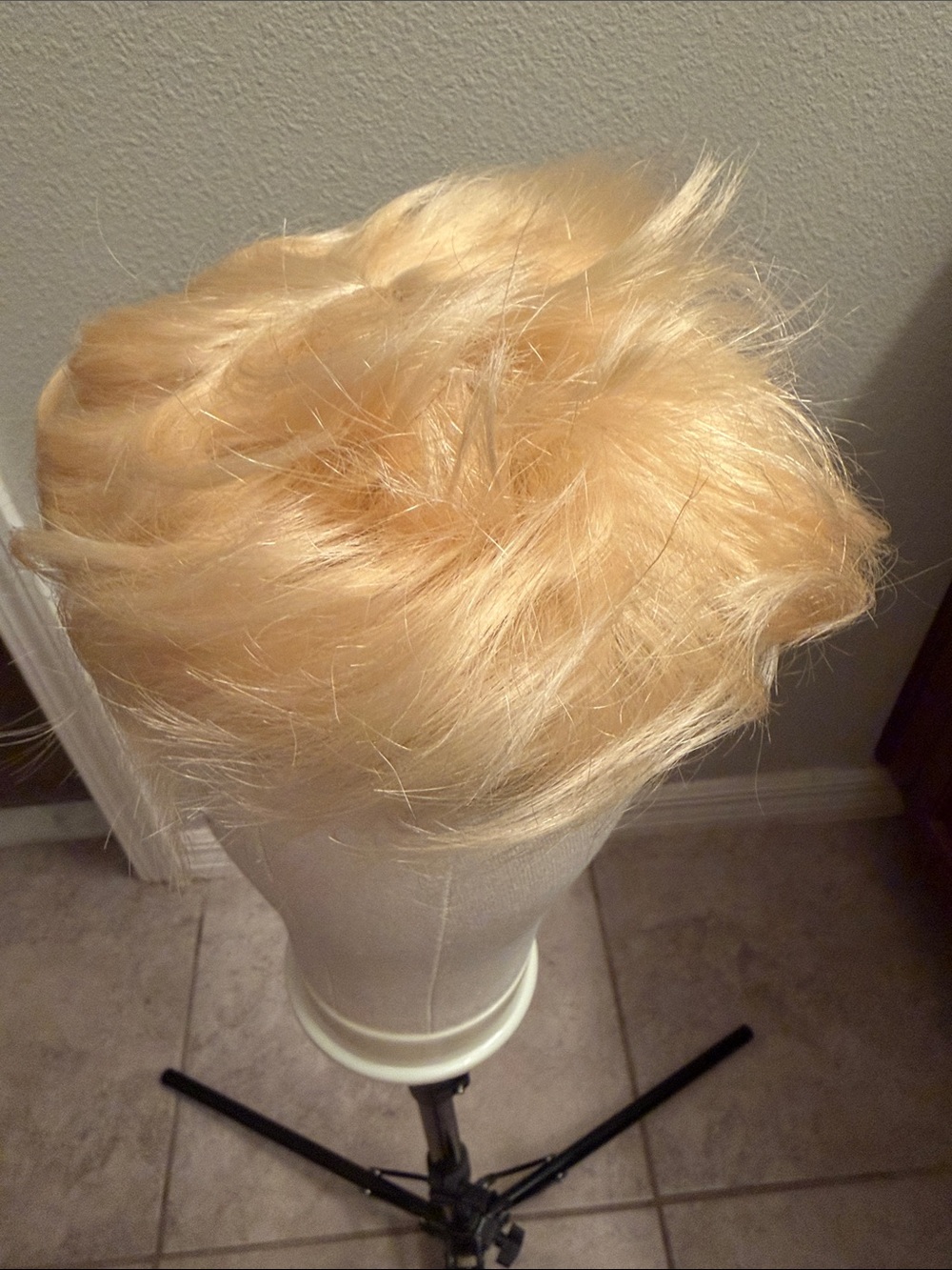 Blonde Short Layered Women's Wig - Lightweight human hair Topper